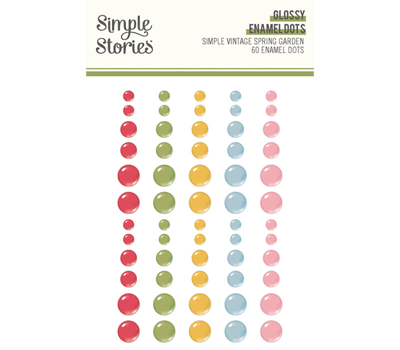 Simple Stories Simple Vintage Glossy Enamel Dots - Spring Garden