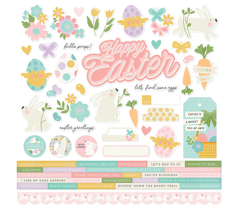 Simple Stories Cardstock Stickers - Hoppy Easter