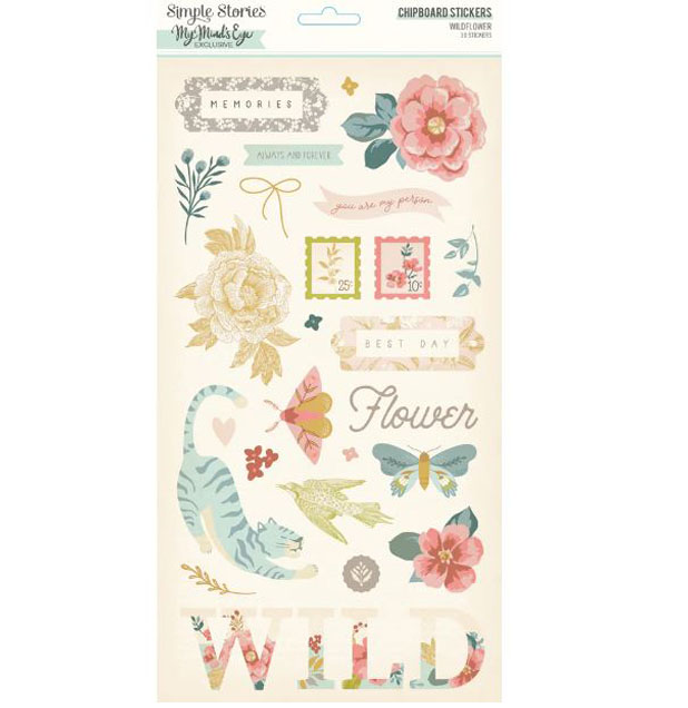 Simple Stories Chipboard Stickers - Wildflowers