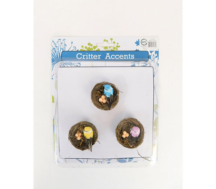 Birds in Nest with Clips - 3 Piece