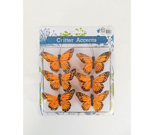 Monarch Butterflies with clips - 6 Piece