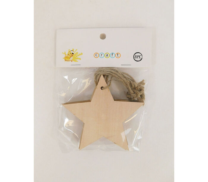 Unfinished Wood Tree Ornament Tags - Star - 6 Piece