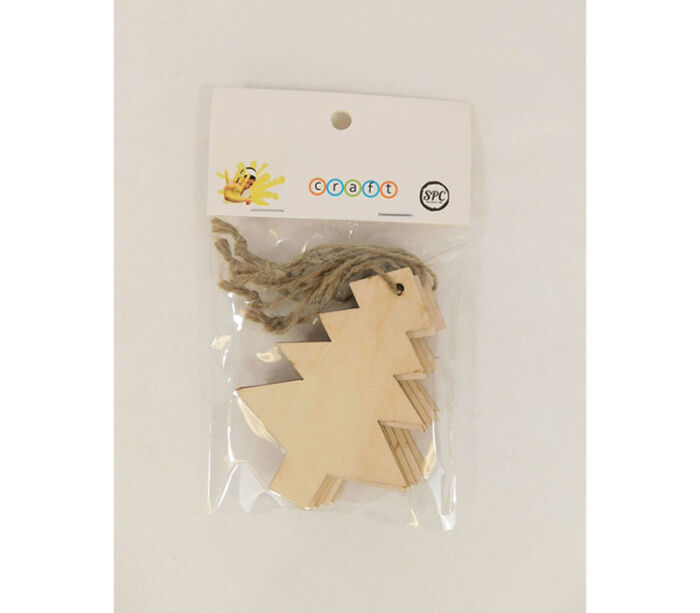 Unfinished Wood Tree Ornament Tags - Tree - 6 Piece