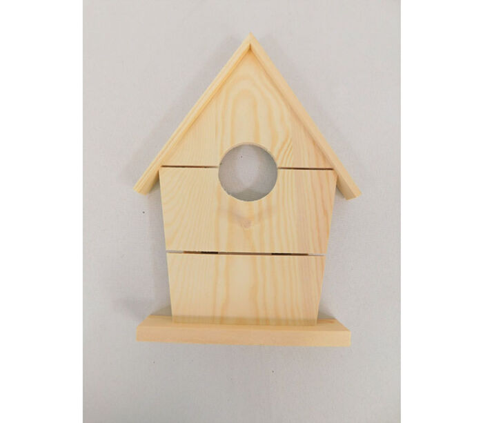 Wood Bird House - Front Only