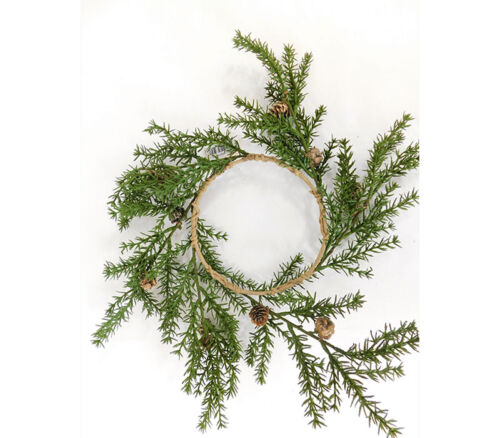 Mini Wreath - Pine with cones - 14-inch