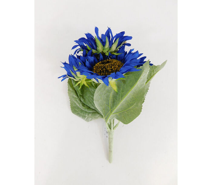 Sunflower Bush Blue - 4 Stems - 11-inch
