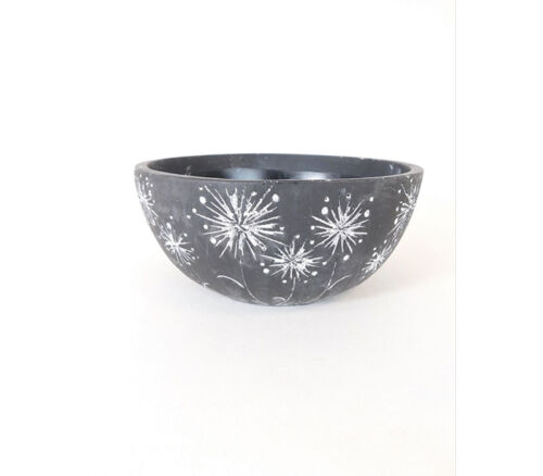 Dandelion Concrete Pot Vase - Black/White