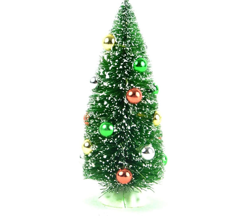 6 1/2 Inch Bottle Brush Tree Skinny Dark Green Christmas