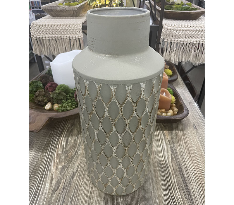 Gray Metal Vase