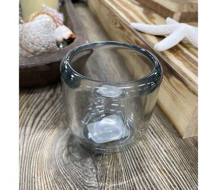 Glass Candle Holder - Smokey