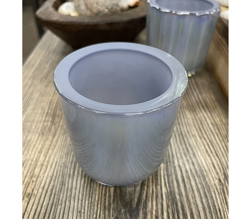 Iridescent Smooth Glass Votive Candle Holder