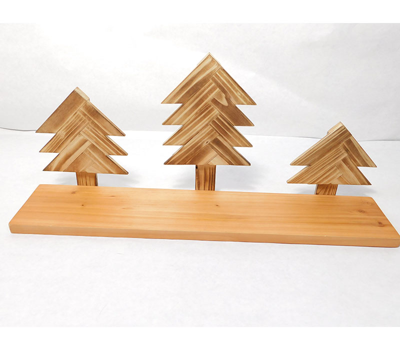 Wooden Shelf with Trees