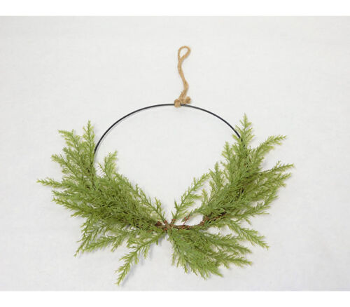 Metal Wreath with Greenery - 10-inch