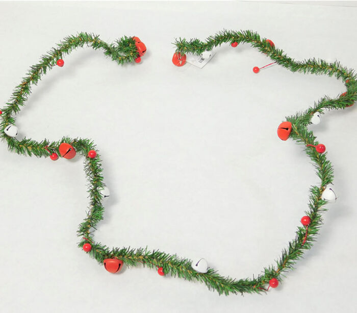Bells and Pine Needle Garland - 6-foot