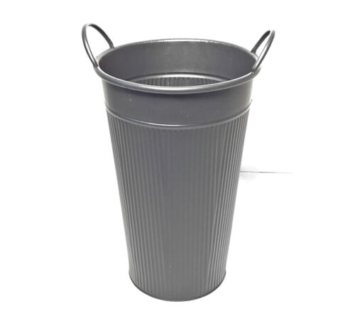 Tall Bucket with Vertical Striations and Handles