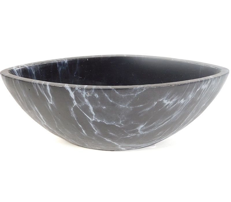 Black Marble Oval Pot
