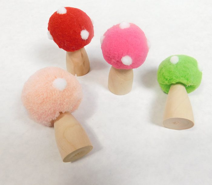 Felt Wooden Mushroom Set - 4 Piece - Image 2