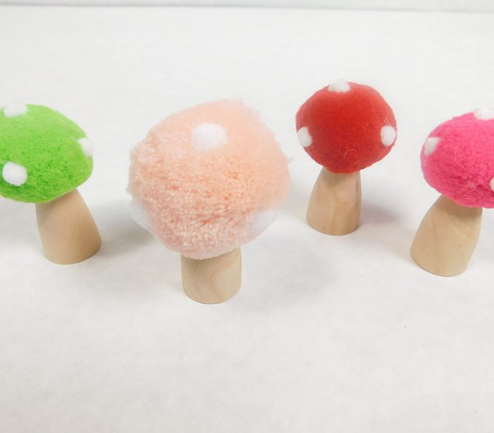 Felt Wooden Mushroom Set - 4 Piece - Image 3