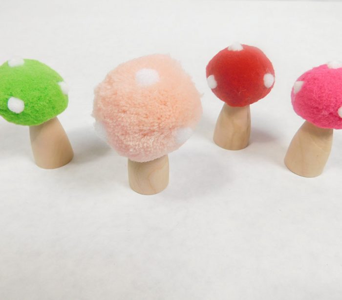 Felt Wooden Mushroom Set - 4 Piece