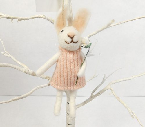 Felt Rabbit Ornaments - 2 Piece