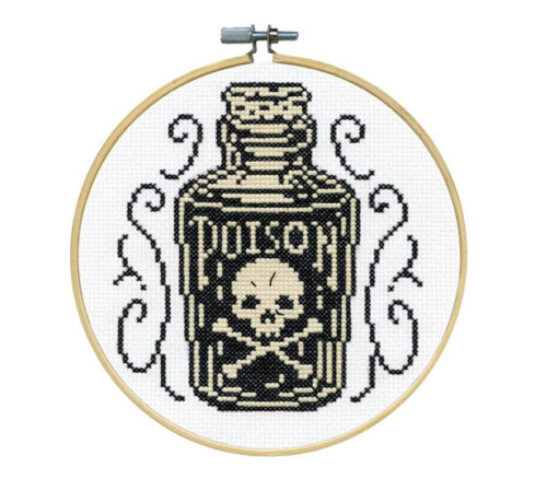 Poison Cross Stitch Kit with 6 inch hoop