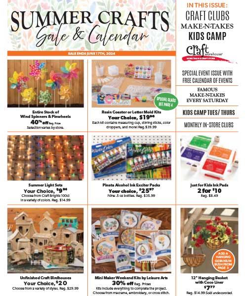 June Summer Craft and Kids Camp Flier