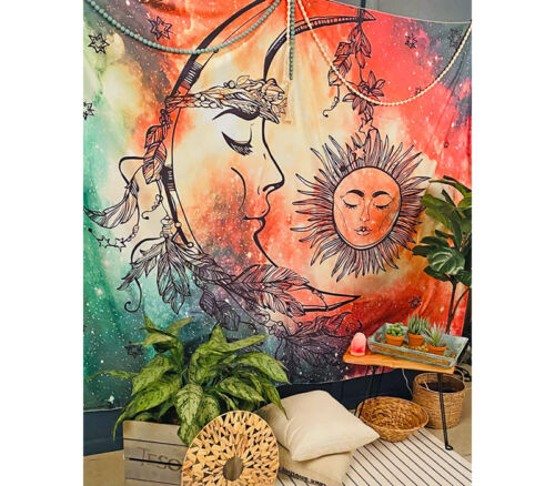 Moon and Sun Wall Hanging Tapestry