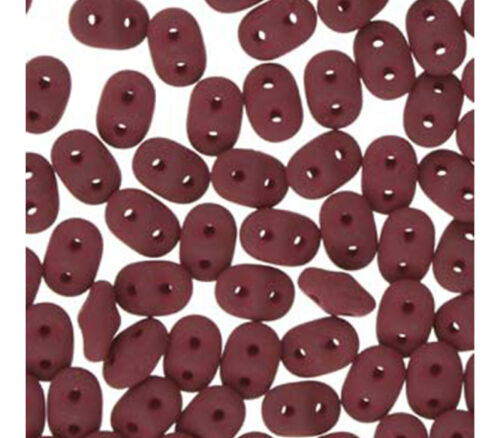 2.5x5mm Superduo - Matte Velvet Maroon