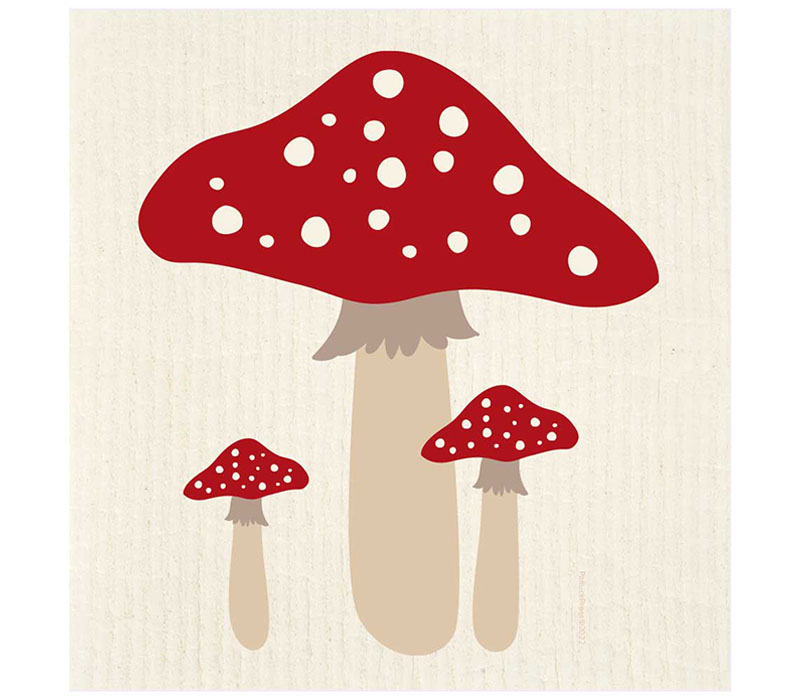 Swedish Towel - Red Mushroom