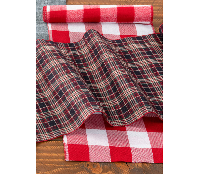 red and white table runner
