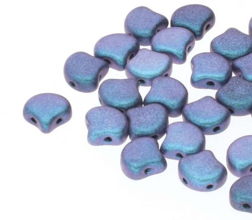 Ginko Czech Glass Bead  7.5mm Polycrome Blueberry - 20-grams Tube