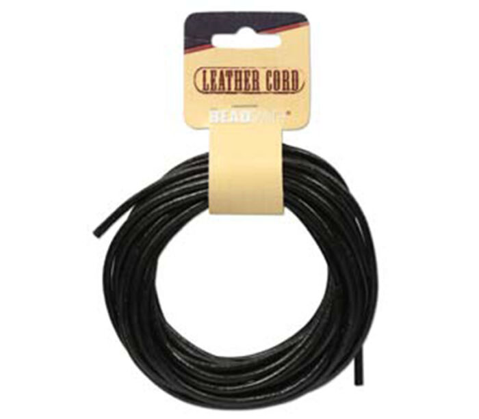 Leather Cord 5-yard - 3mm - Black