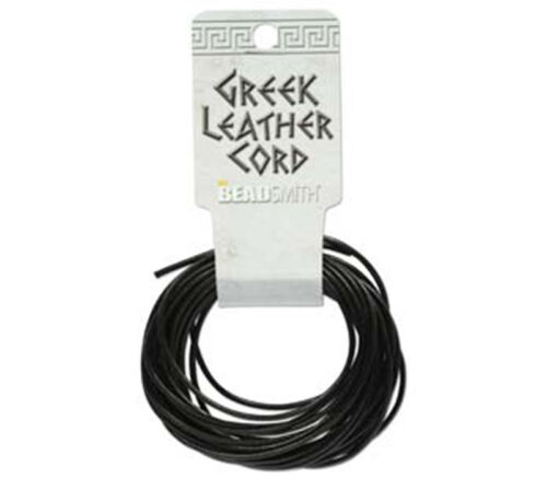 Greek Leather Cord 2.0mm - Black - 5-feet