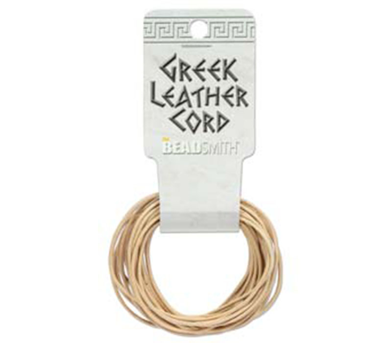 Greek Leather Cord 1.5mm - Natural - 5-feet