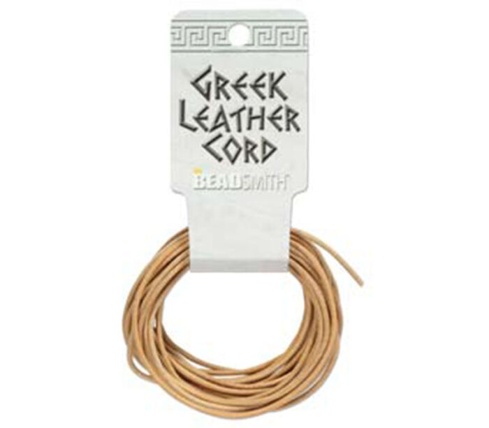 Greek Leather Cord 2.0mm - Natural - 5-feet