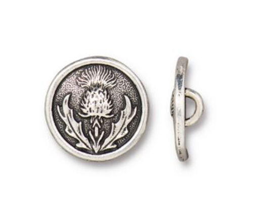 TierraCast Thistle Button - Antiqued Silver