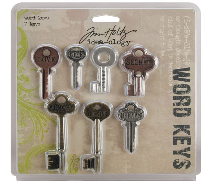 Tim Holtz Idea-ology Metal Word Keys - 7 Piece