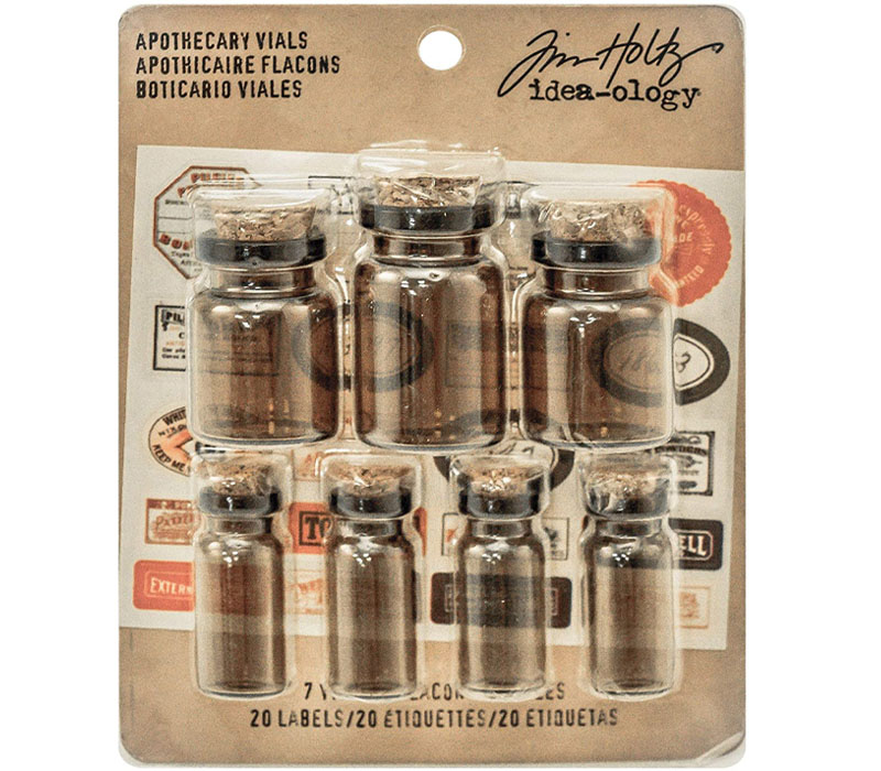 Tim Holtz Idea-ology Glass Apothecary Vials with Corks