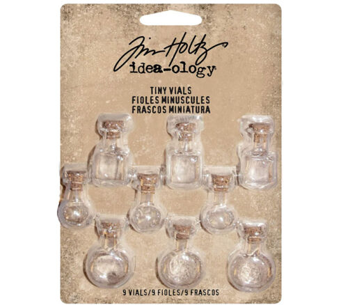 Tim Holtz Idea-ology Tiny Glass Vials - 9 Piece