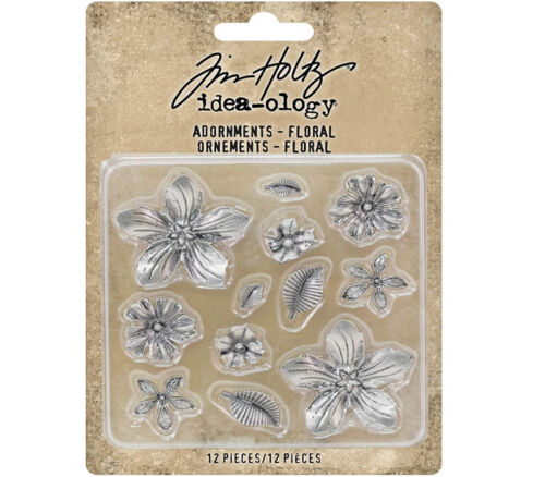 Tim Holtz Idea-ology Adorments Floral - 12 Piece