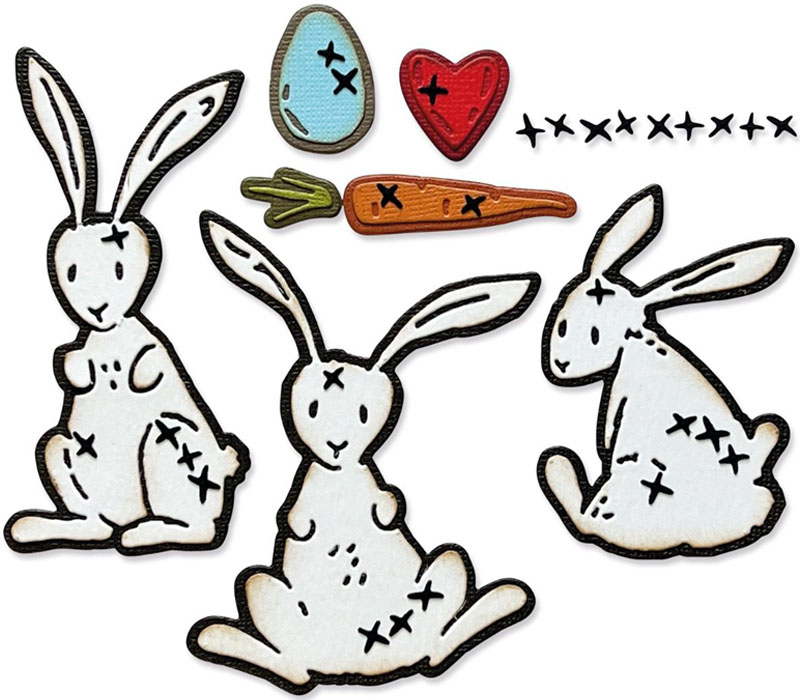 Sizzix Thinlits Die - Bunny Stitch by Tim Holtz - 15 Piece