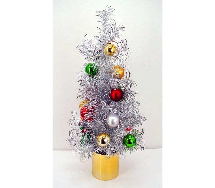 Tinsel Tree with Ornaments