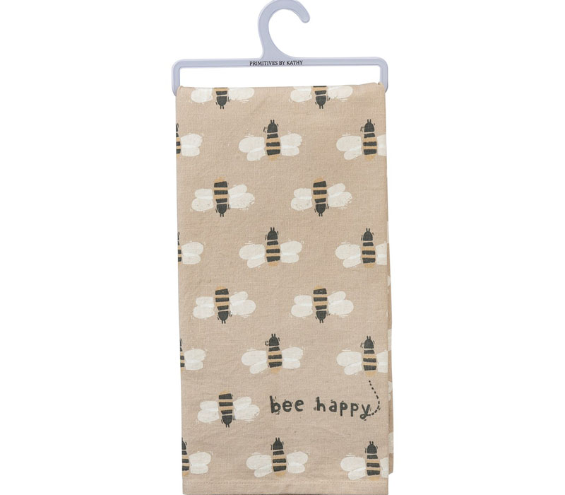 Bee Happy Tea Towel, Bumble Bee, Summer Tea Towel, Summer Kitchen