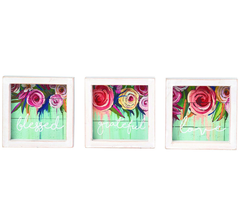 Floral Table Sign - 1 Sign - Style/Color Shipped is Randomly Picked