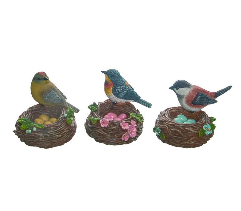 Resin Bird on Rock - 1 Bird - Style/Color Shipped is Randomly Picked