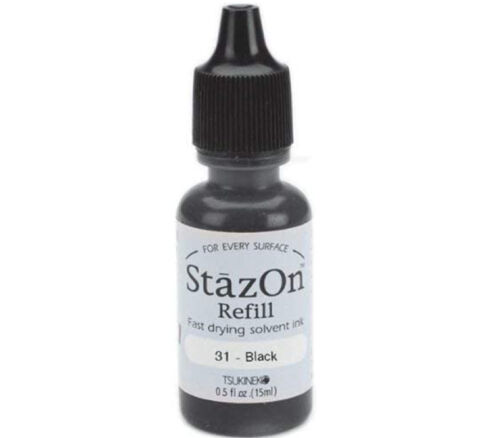 Imagine StazOn Multi-Surface Inker - Jet Black - 1/2-ounce Bottle