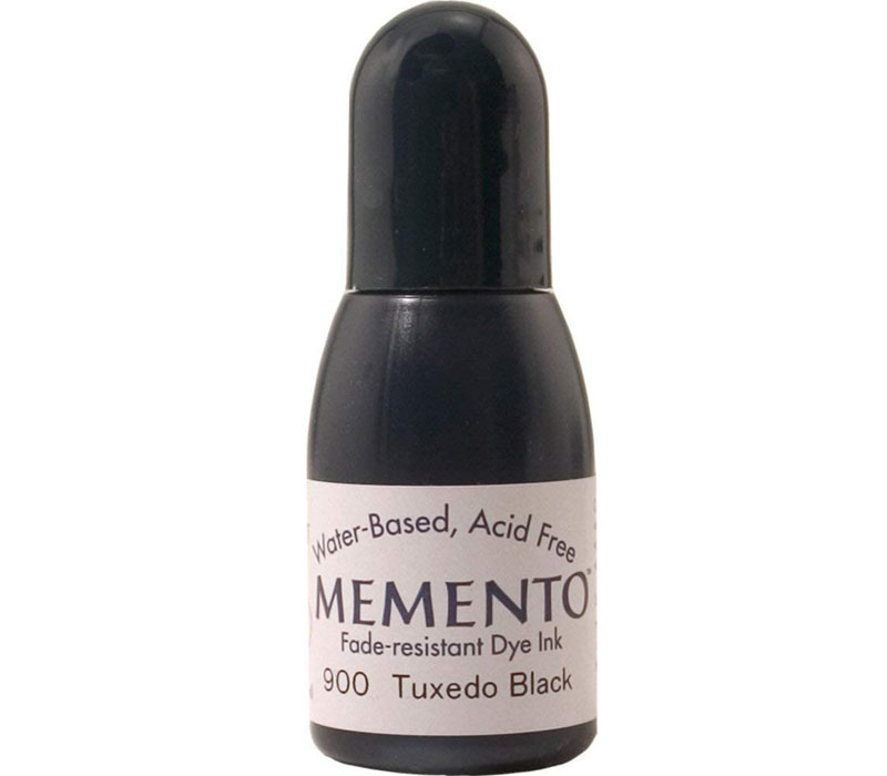 Imagine Memento Fade-Resistant Water-Based Dye Inker - Tuxedo Black - 1/2-ounce