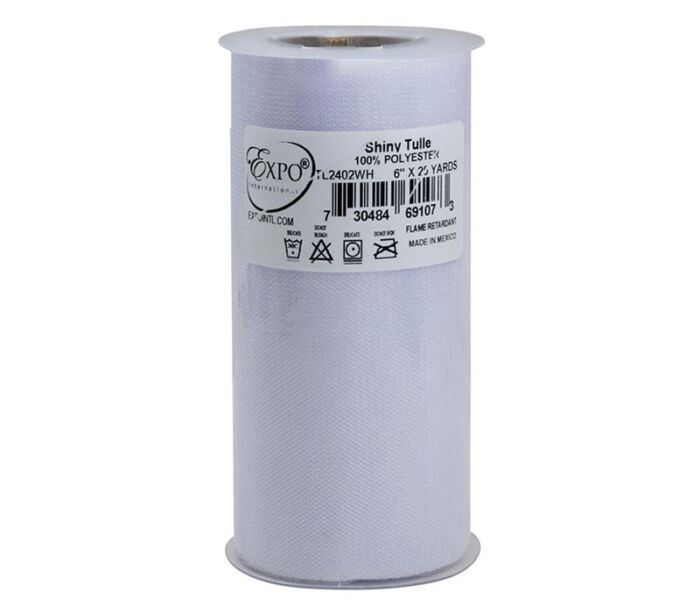 White Tulle Netting 6-inches by 25-yard Spool