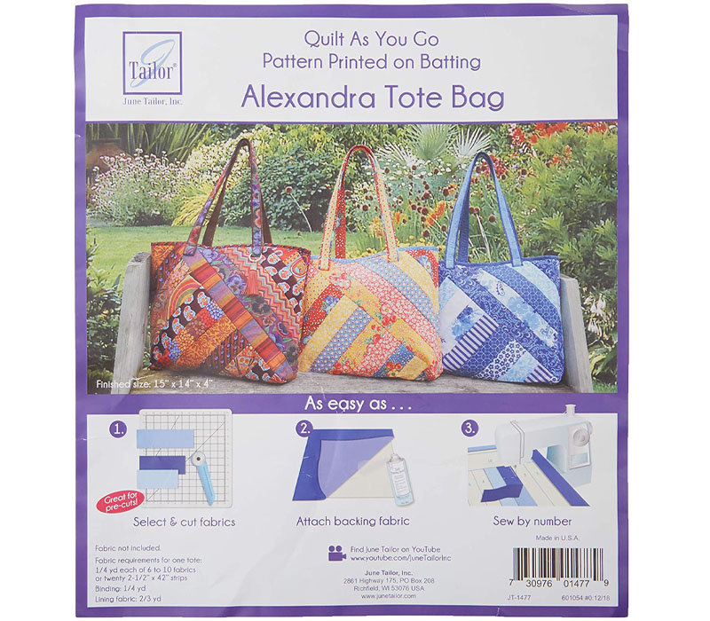June Tailor Quilt As You Go Batting Pattern - Alexandra Tote Bag - Craft  Warehouse