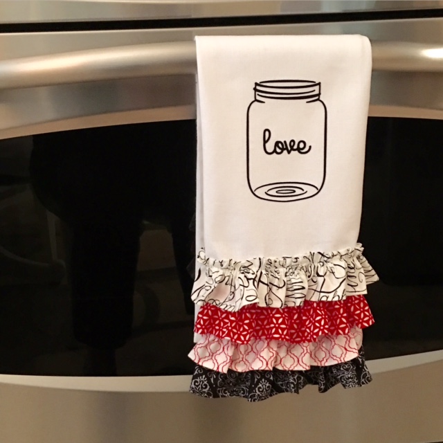 Iron on Mason Jar Ruffle Towel